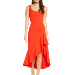 Elegant Red Sleeveless Dress